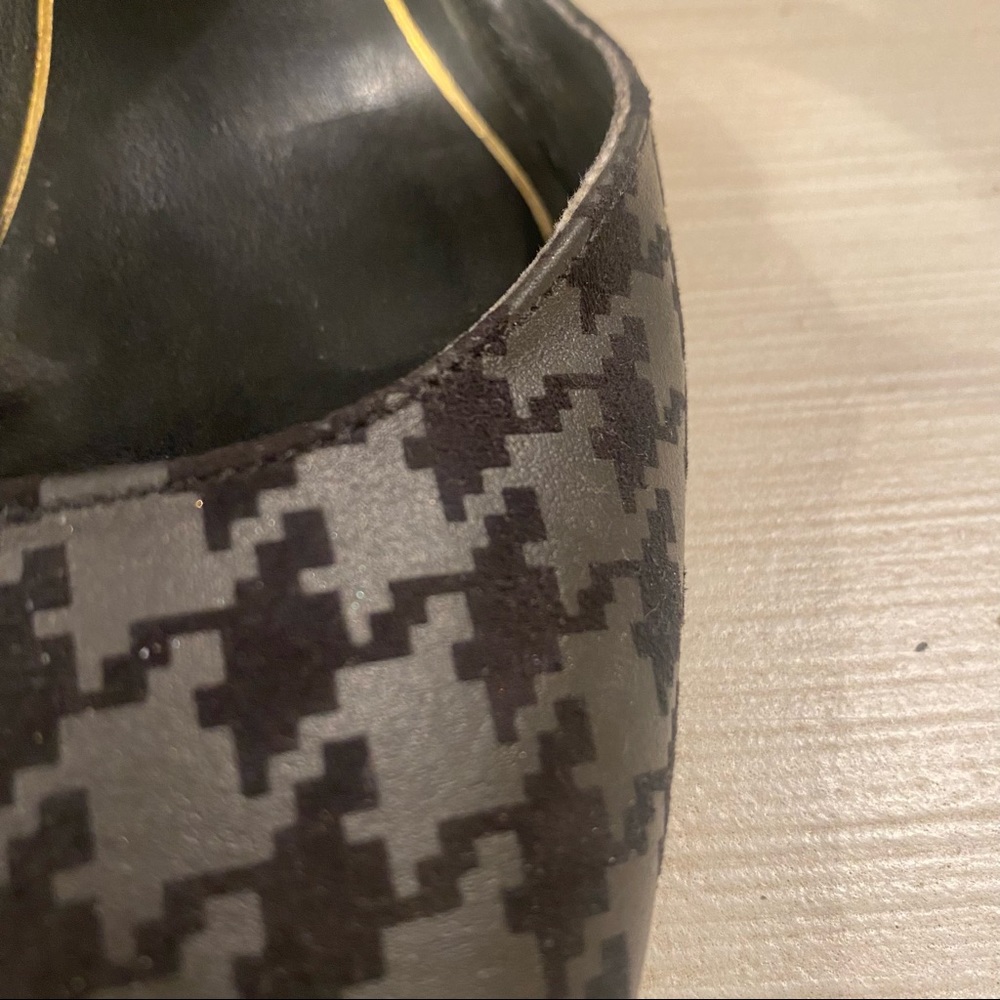 🖤 Enzo Angiolini Black Leather & Houndstooth Pumps Heels 7.5 👠✨ - Picture 2 of 7